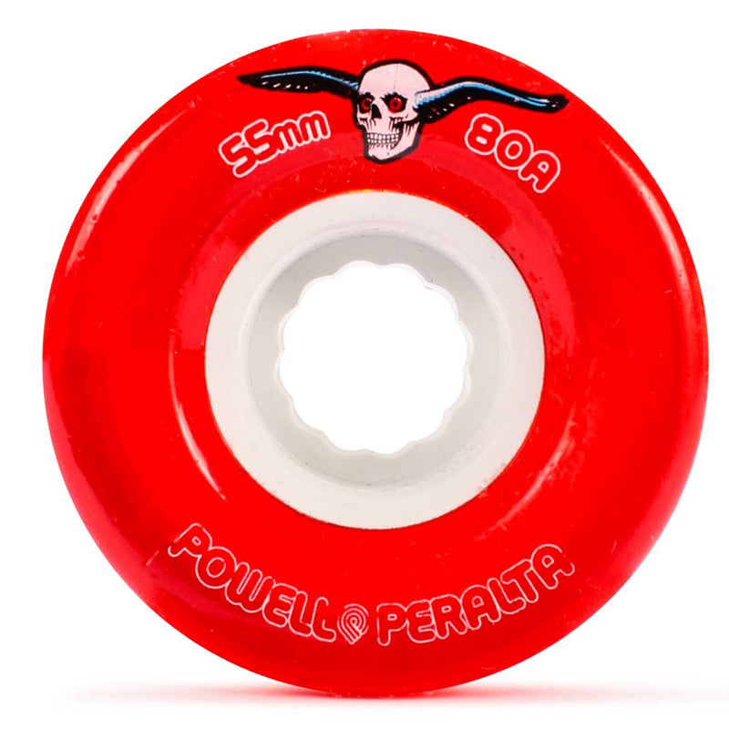 55mm 80a Powell Peralta Clear Cruiser Wheels - Red