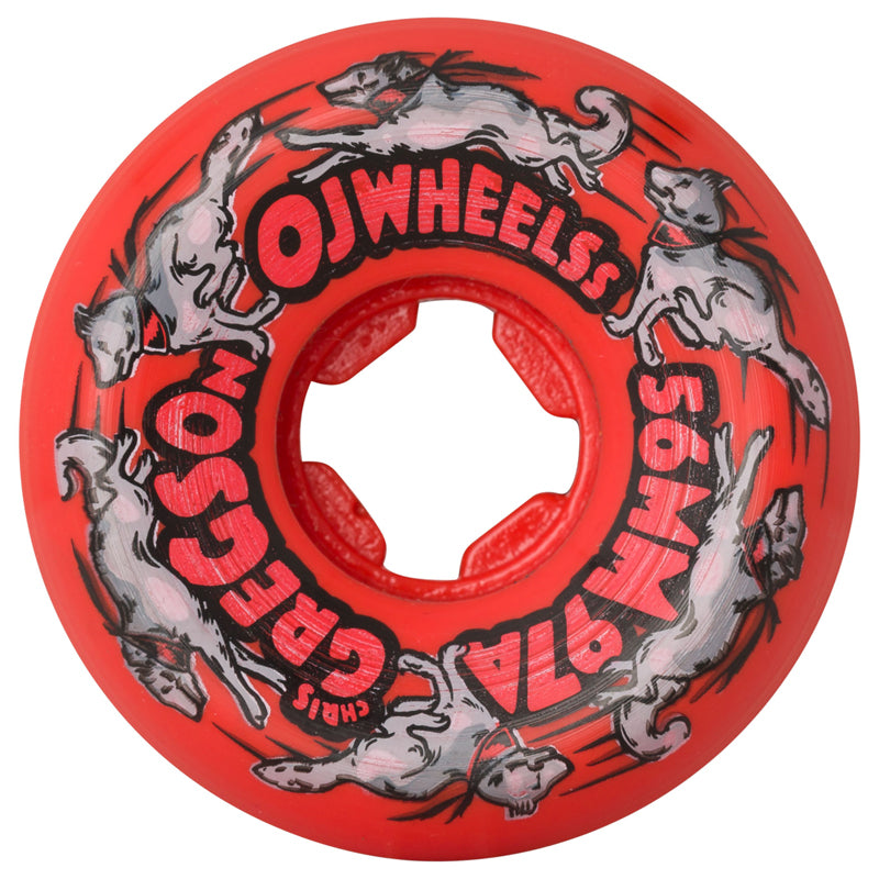 56mm Gregson Masher II 50/50 Split Elite Red Black Mini Combo 97a OJ Skateboard Wheels