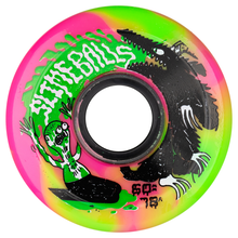 将图片加载到图库查看器，60mm Jay Howell OG Slime Pink Green Swirl 78a Slime Balls Skateboard Wheels
